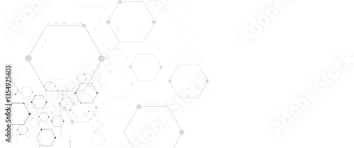 Vector hexagons pattern. Geometric abstract background with simple hexagonal elements. Medical, technology or science design