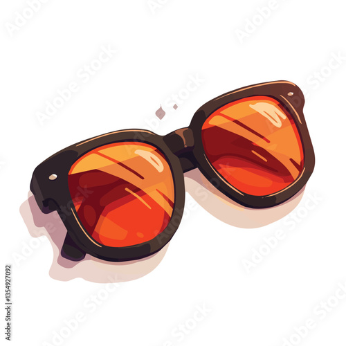 Sunglasses illustration in vector and flat design style