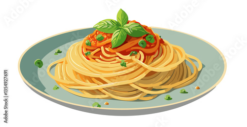 Spaghetti bolognese on a plate.