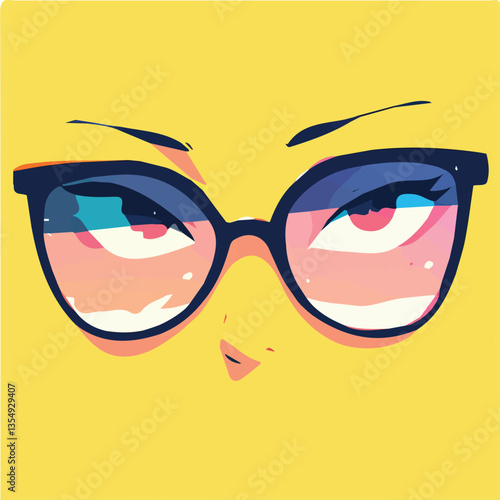Sunglasses illustration in vector and flat design style