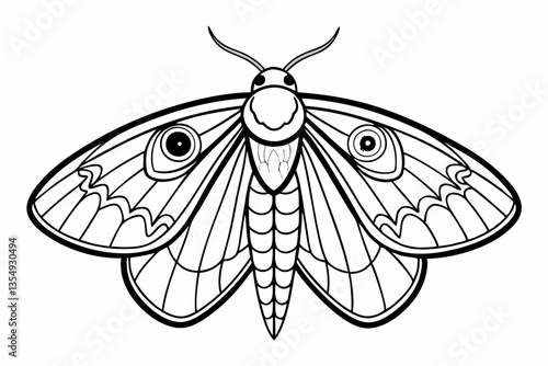 coloring page line art the moth black vector