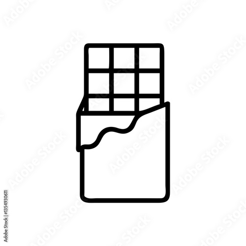 chocolate bar outline icon, isolated vector illustration