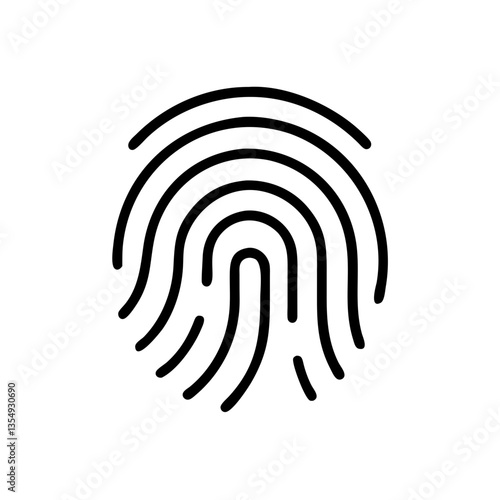 finger print outline icon, isolated vector illustration