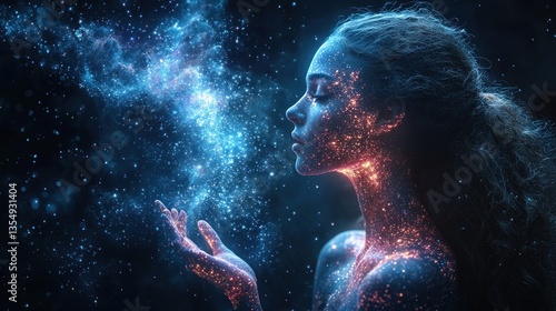 Cosmic woman, ethereal beauty
