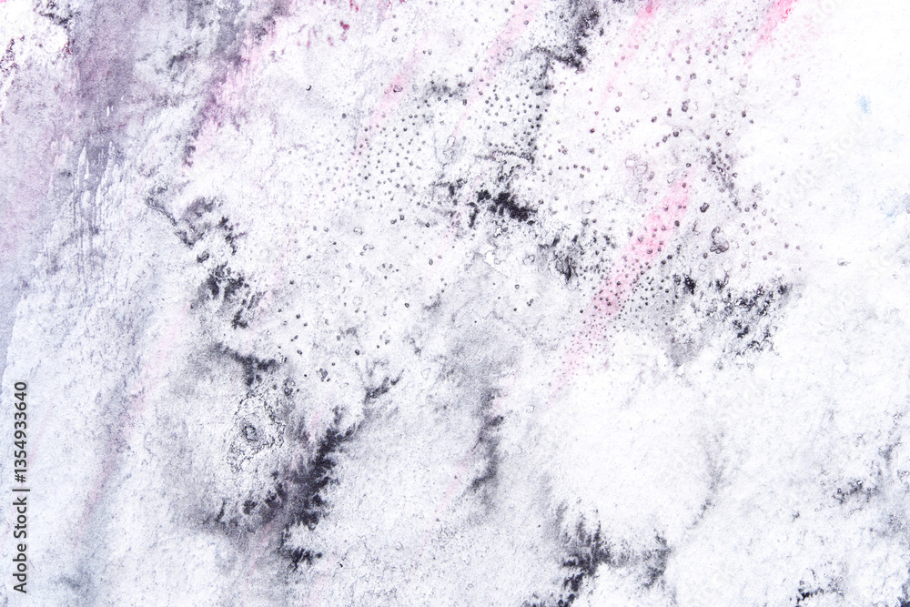 Obraz premium Abstract artistic background with black and pink textured patterns on white surface.