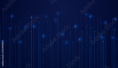 Vector binary code dark blue background. Coding or Hacker concept. Big data and programming hacking, deep decryption and encryption, computer streaming numbers 1,0.