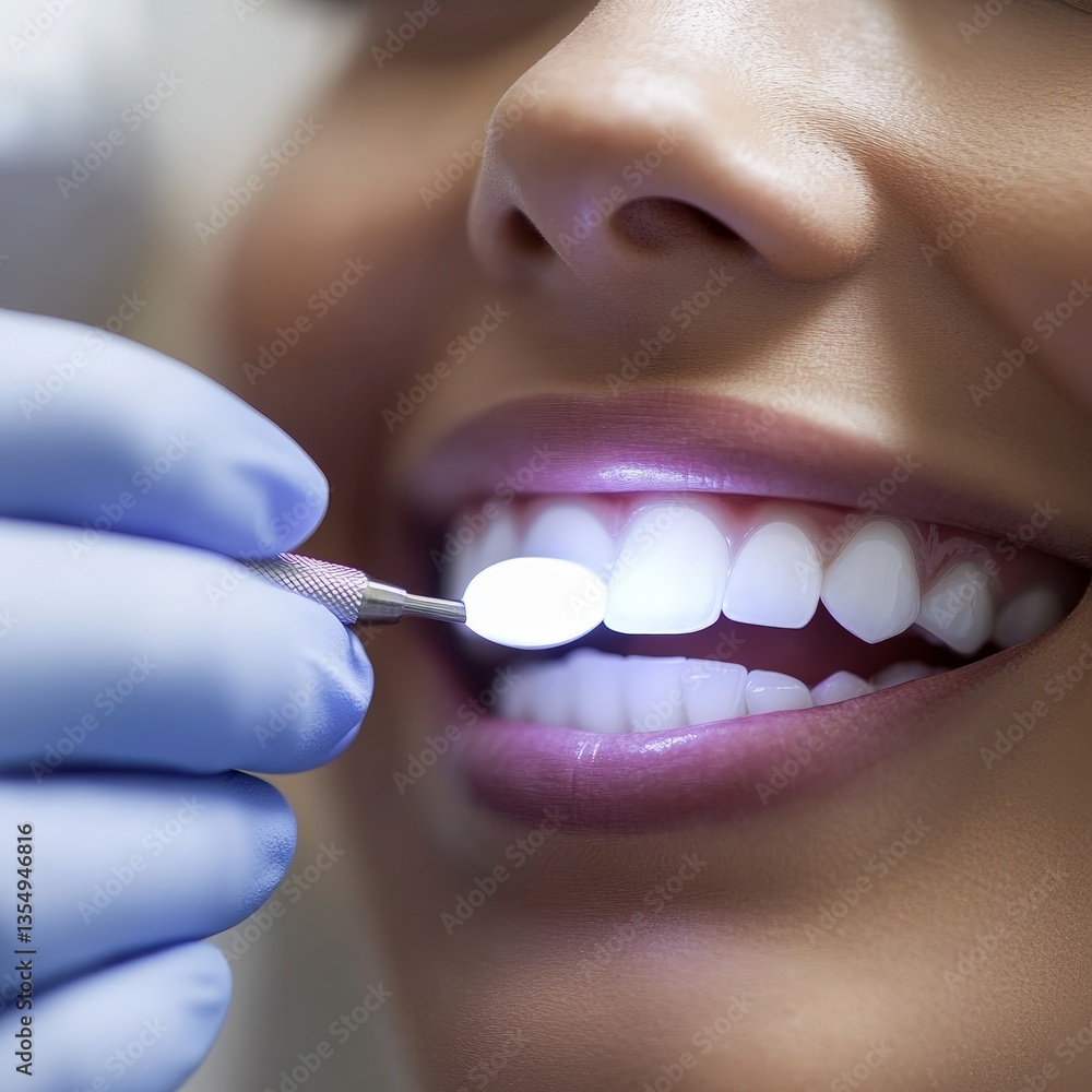 Fototapeta premium Teeth Whitening Procedure with Light Treatment for a Bright Smile
