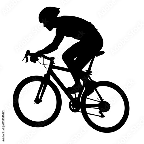 Silhouette of a cyclist in motion, showcasing speed and athleticism