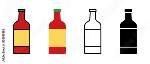 Various styles hot sauce icons. Vectors.