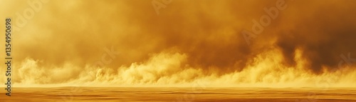 Wallpaper Mural A massive sandstorm engulfs a barren desert landscape with its fury Torontodigital.ca