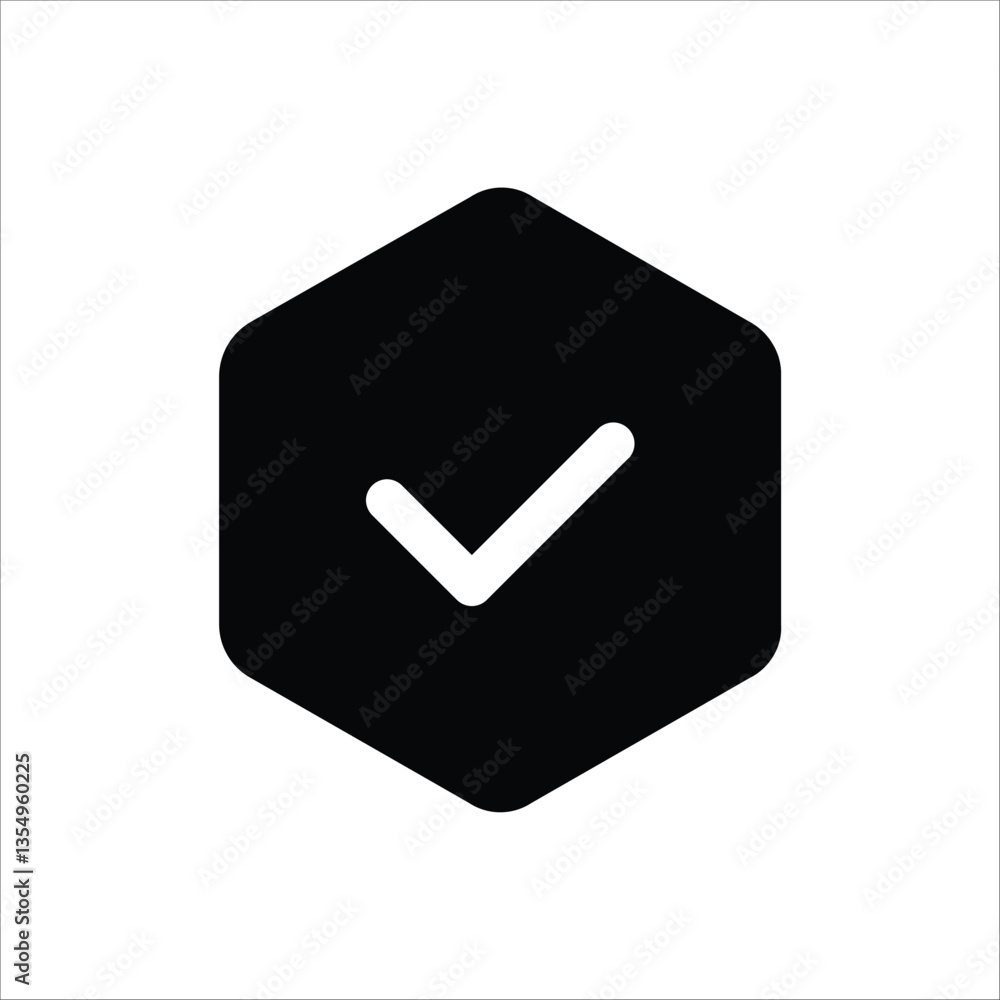 A filled hexagon badge icon suitable for branding and awards. A filled hexagon badge icon suitable for branding and awards.