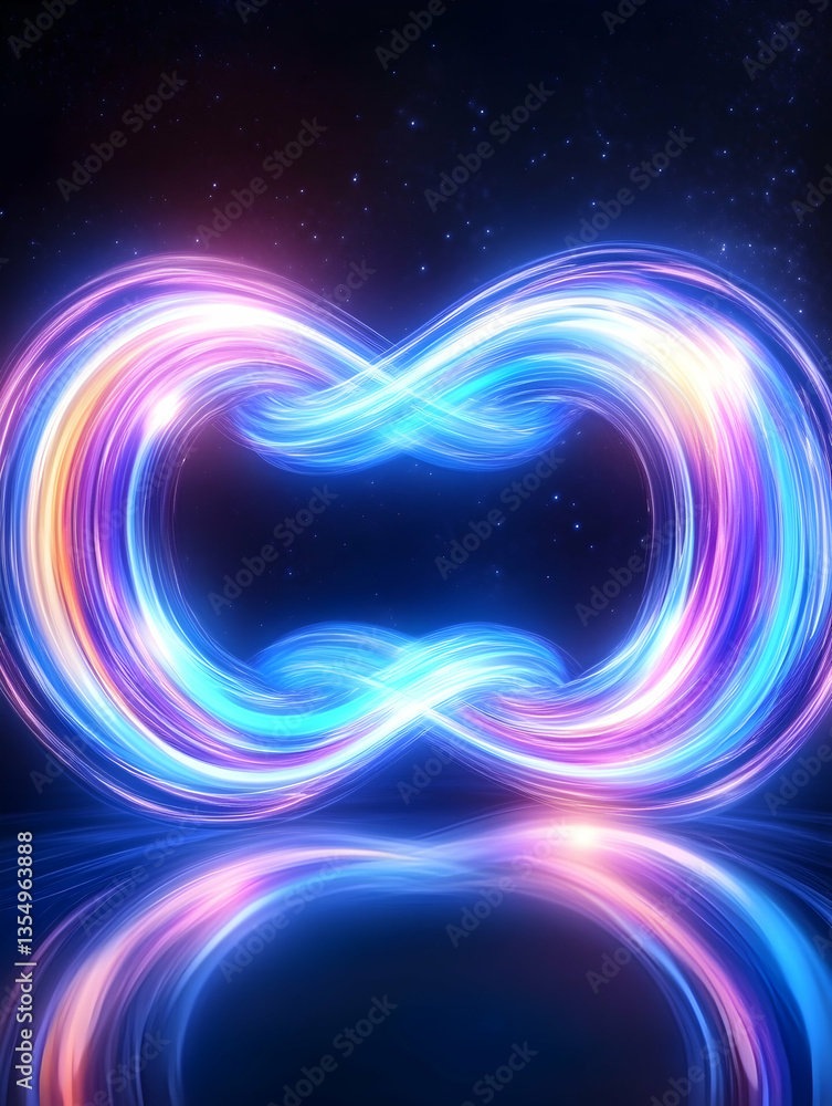 Fototapeta premium Infinity Symbol, Neon Glow, Abstract Art