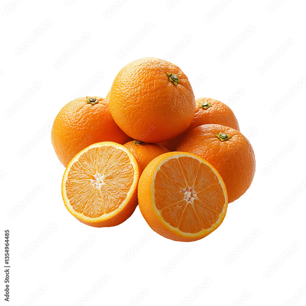 Pile of Fresh Oranges Isolated on White Background Pile of Fresh Oranges Isolated on White Background