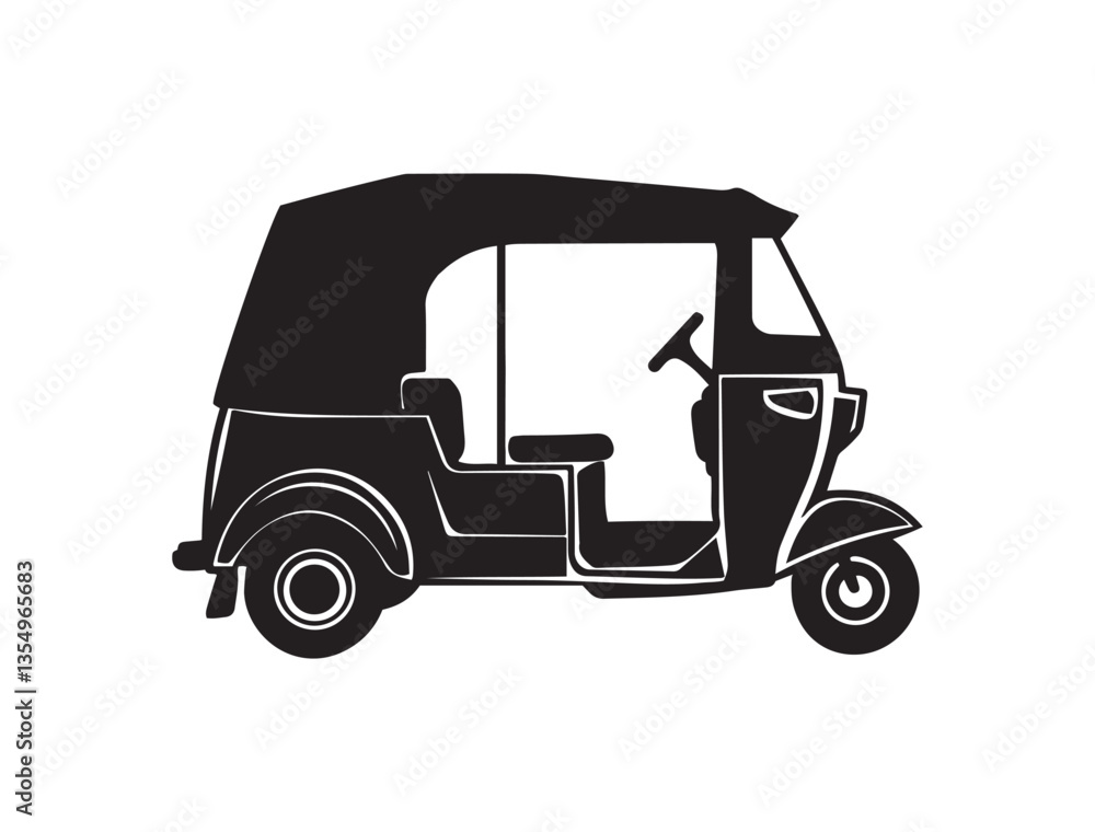 auto rickshaw, Indian vehicle silhouette black and white graphic design auto rickshaw, Indian vehicle silhouette black and white graphic design
