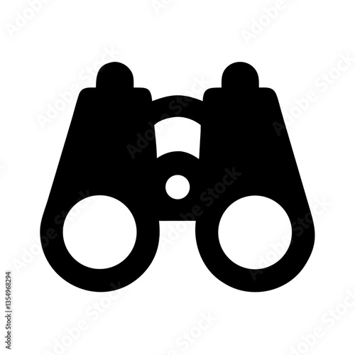 Black Binoculars Icon in Simple Style  