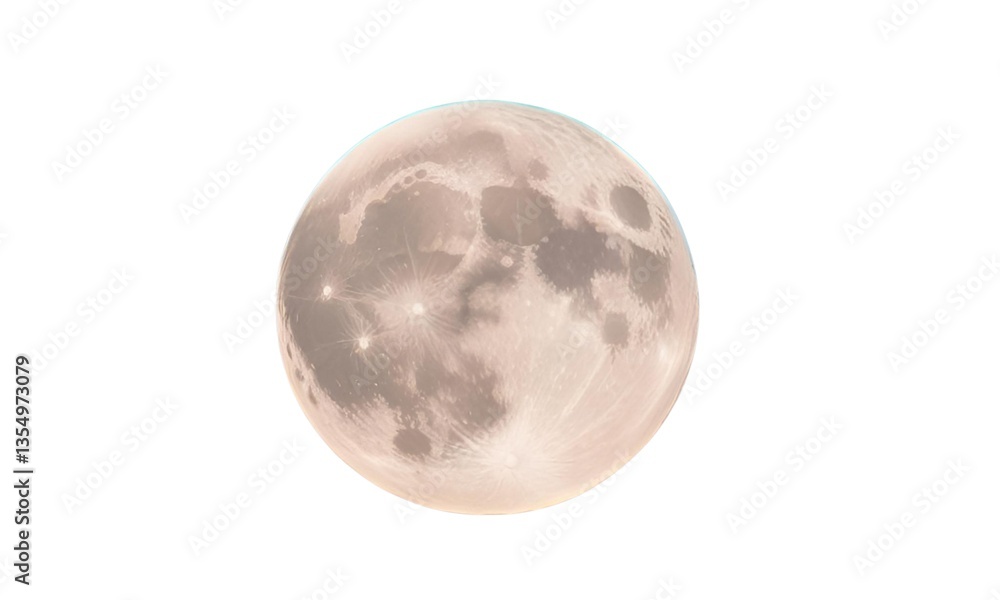 Soft Glowing Full Moon with Crater Details Soft Glowing Full Moon with Crater Details