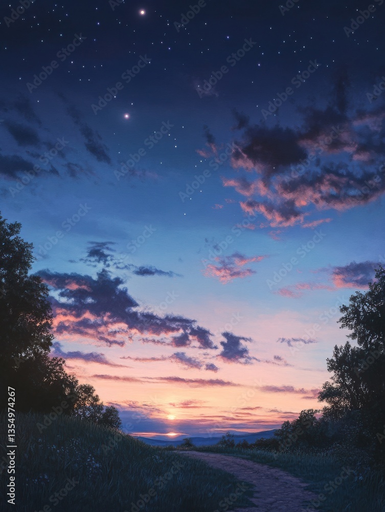 Naklejka premium Venus Shines Dawn Bright in the Eastern Sky