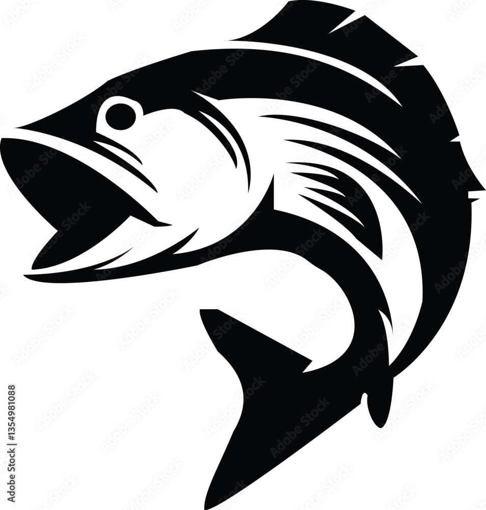 Fototapeta premium Fish i con illustration vector art design