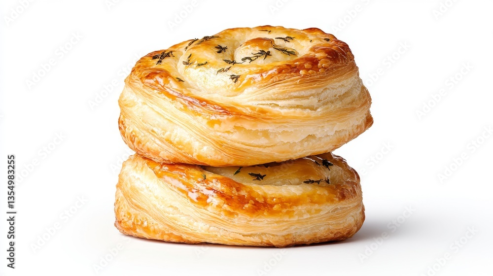 A stack of pastries sitting on top of each other A stack of pastries sitting on top of each other