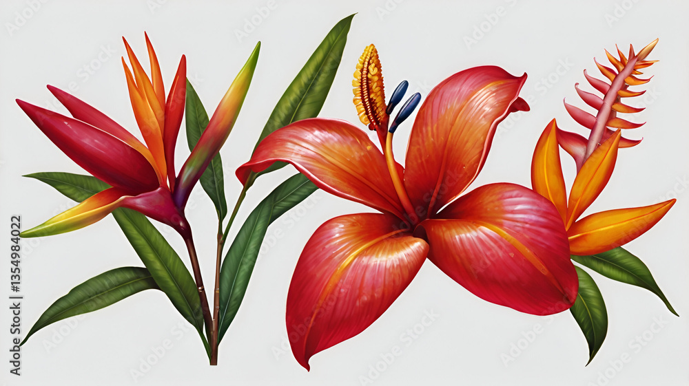 Fototapeta premium Flat Vector Flower Icons Collection ai