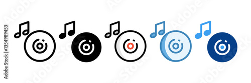 Cd Icon Set Multiple Style Collection