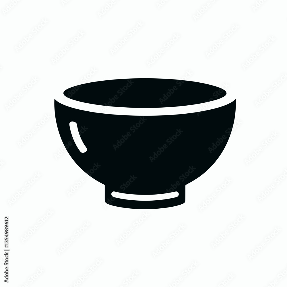 very simple flat and minimalist Bowl silhouette in black on a white background very simple flat and minimalist Bowl silhouette in black on a white background
