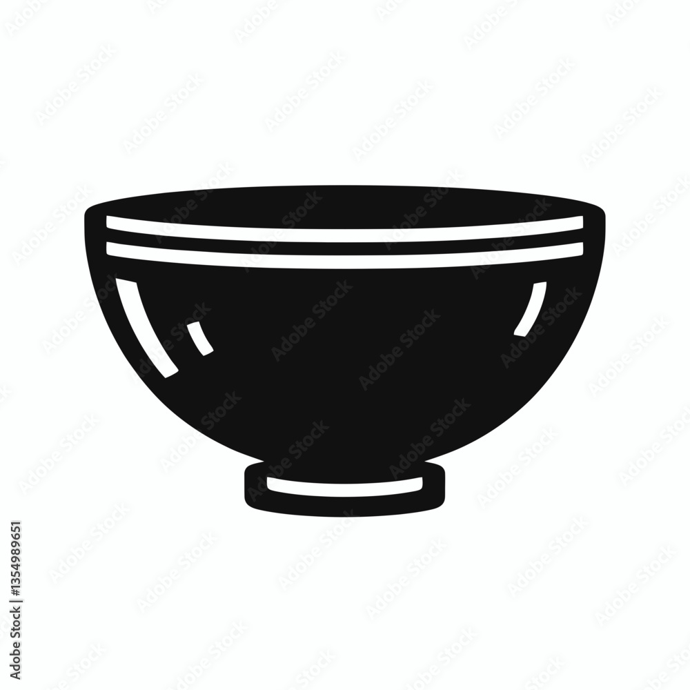 very simple flat and minimalist Bowl silhouette in black on a white background very simple flat and minimalist Bowl silhouette in black on a white background
