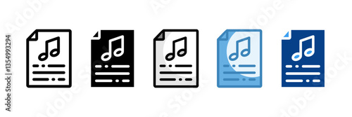 Song Lyrics Icon Set Multiple Style Collection