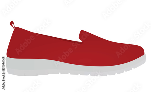 Red  loafer shoes. vector illustration