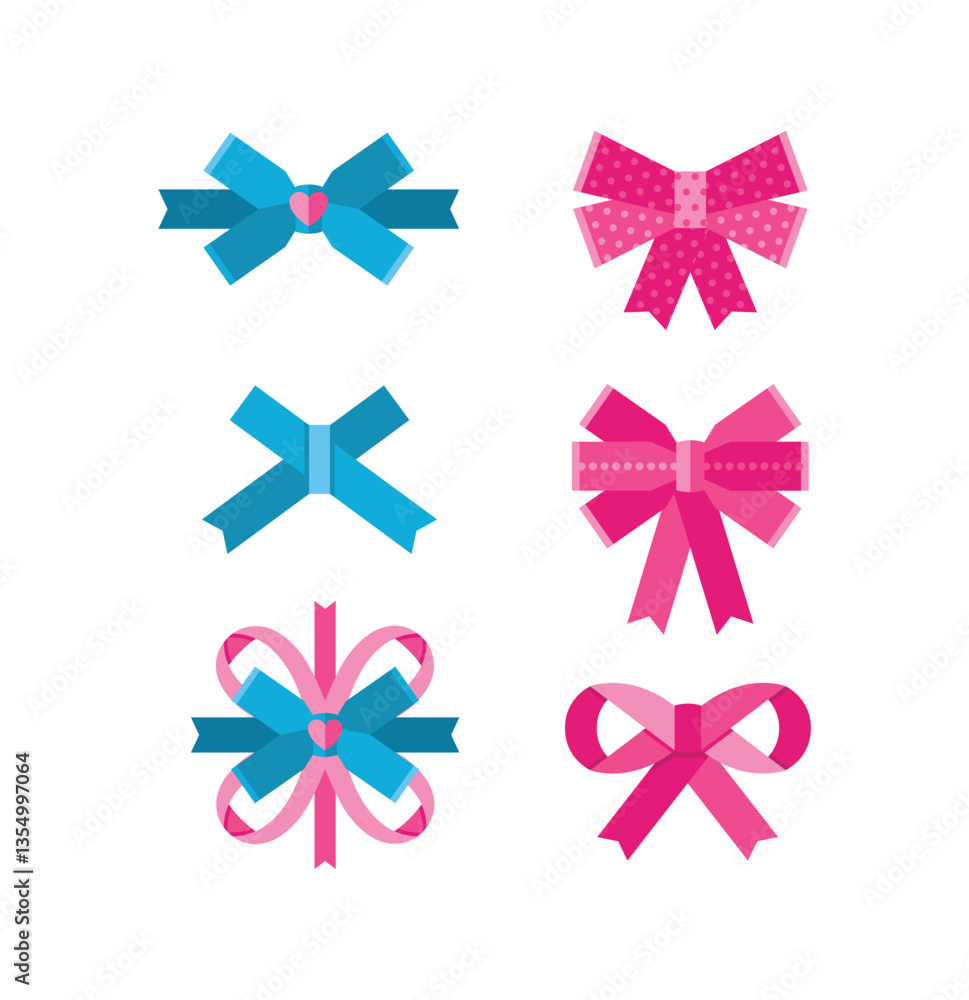 Obraz premium Set of Ribbon banner label collection design vector illustration