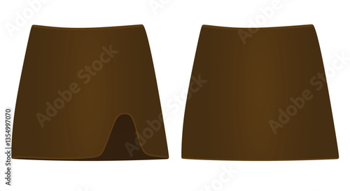 Brown mini skirt. vector illustration