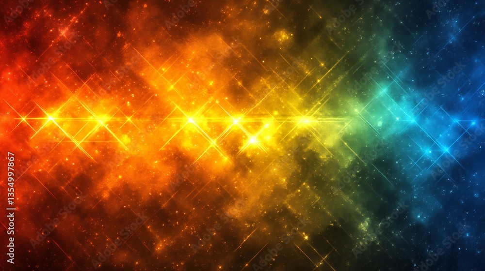 Obraz premium Vibrant Cosmic Nebula Background Glowing Stars Galaxy Universe Space Abstract Art