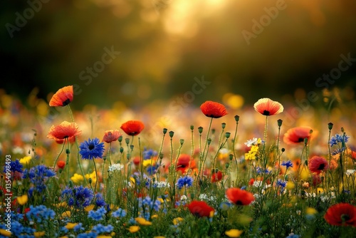 Wallpaper Mural Sunset blooms of wildflowers Torontodigital.ca