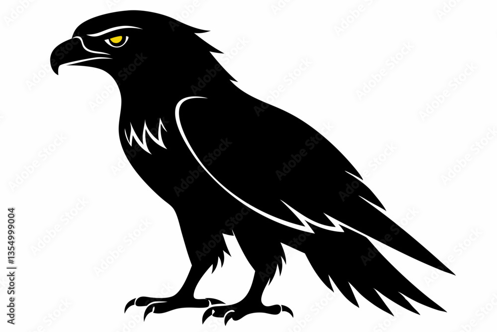 Fototapeta premium hawk silhouette black silhouette vector