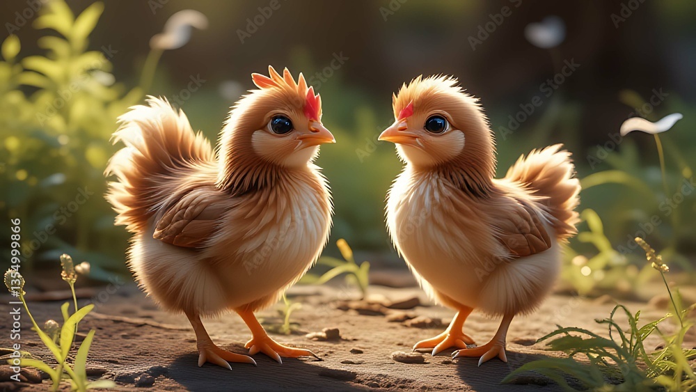 Fototapeta premium two little chicken