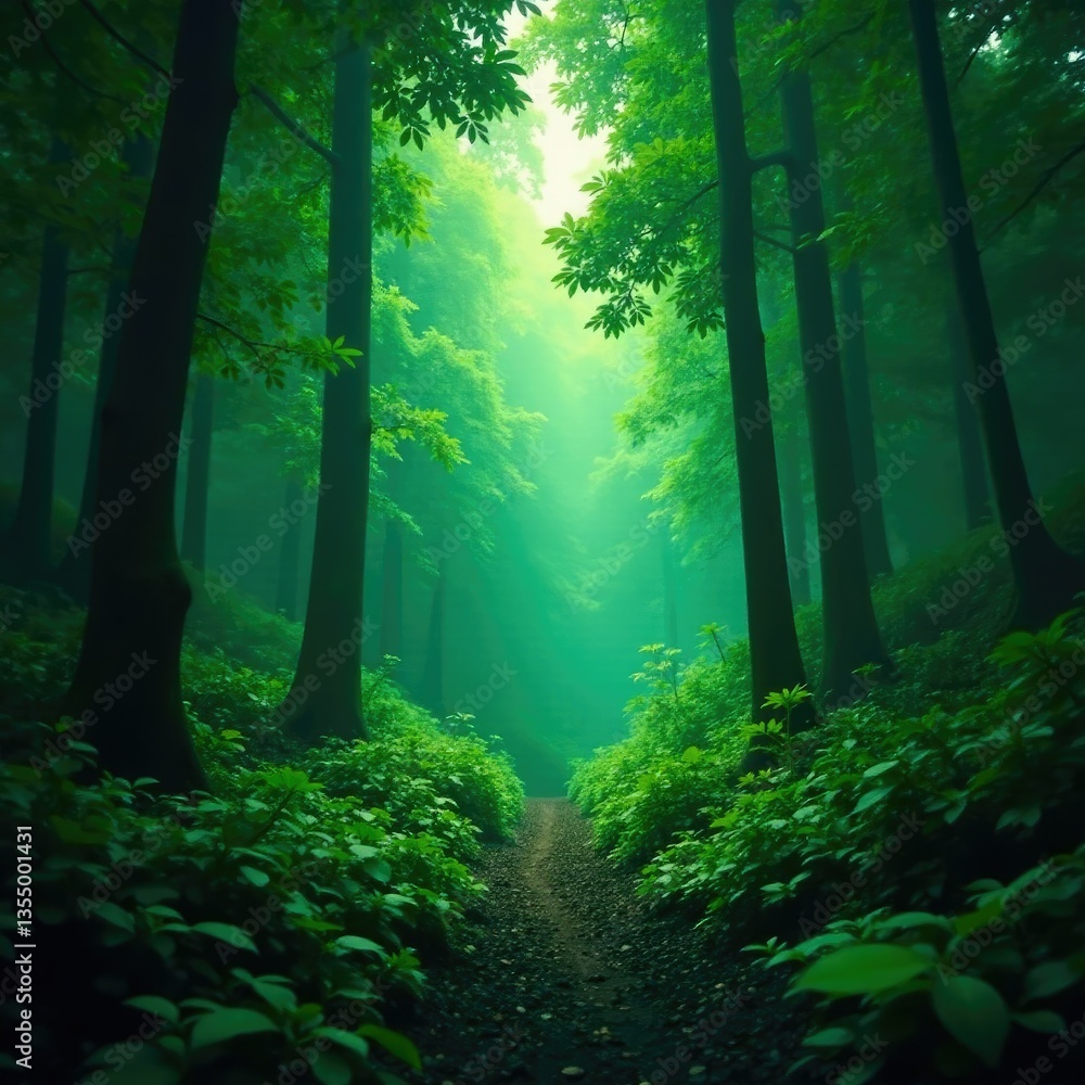 Obraz premium Dense understory of a lowland tropical rainforest, trees, jungle, dense