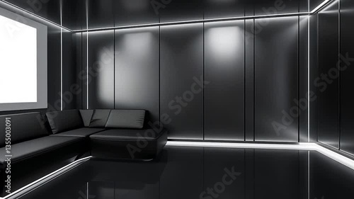 Modern, Dark Interior Living Room