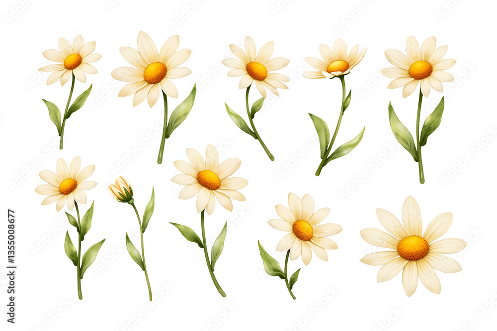 Fototapeta premium yellow flowers isolated on white