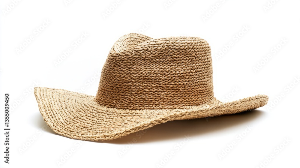 Women's straw hat isolated in a minimalist design, featuring a floppy brim and soft natural textures, set on a clean white background for simplicity. Women's straw hat isolated in a minimalist design, featuring a floppy brim and soft natural textures, set on a clean white background for simplicity.