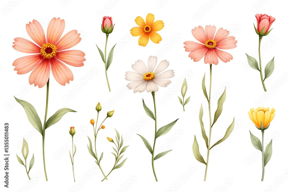 Fototapeta premium set of flowers