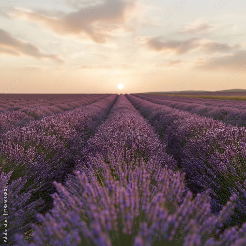 Fototapeta premium Lavender Field at Sunset