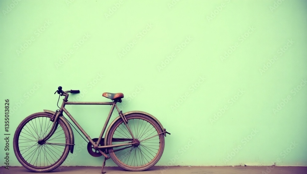Fototapeta premium Bicycle Green Wall Classic Trans, world bicycle day