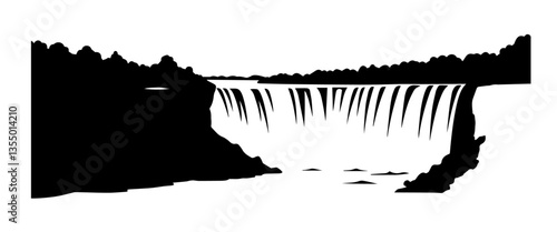 niagara falls landscape silhouette print vector shape silhouette laser cutting engraving