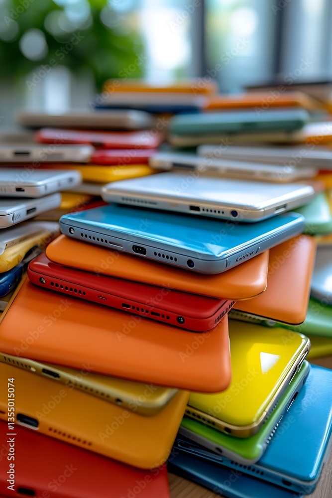 Colorful Electronics Pile Up. Colorful Electronics Pile Up.