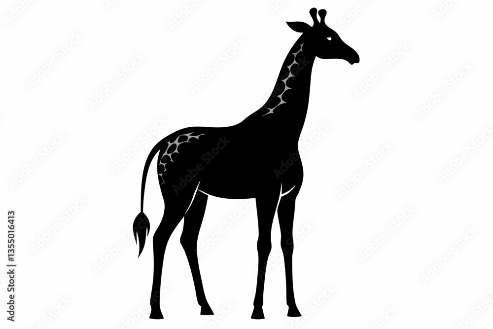 Fototapeta premium giraffe silhouette black silhouette vector
