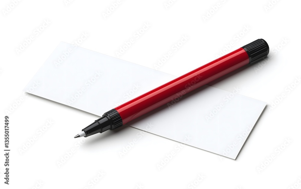 Red Marker and Blank Paper Red Marker and Blank Paper
