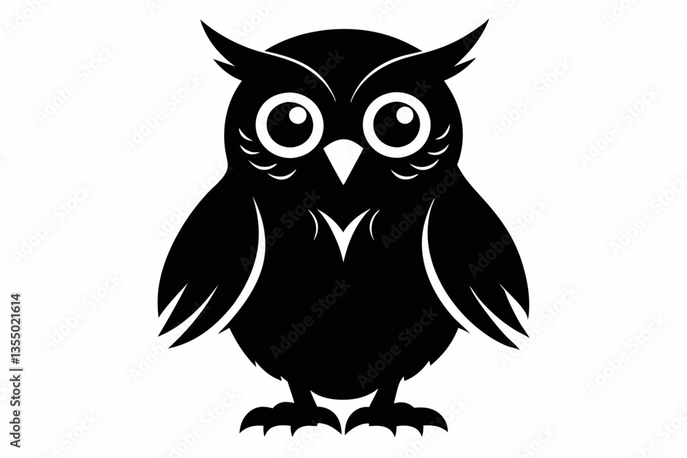 Fototapeta premium owl black silhouette vector