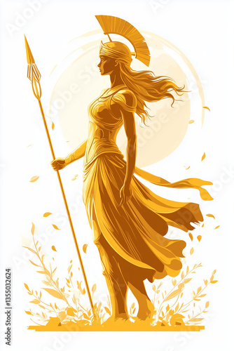 Stilisierte Kriegerin in Gold