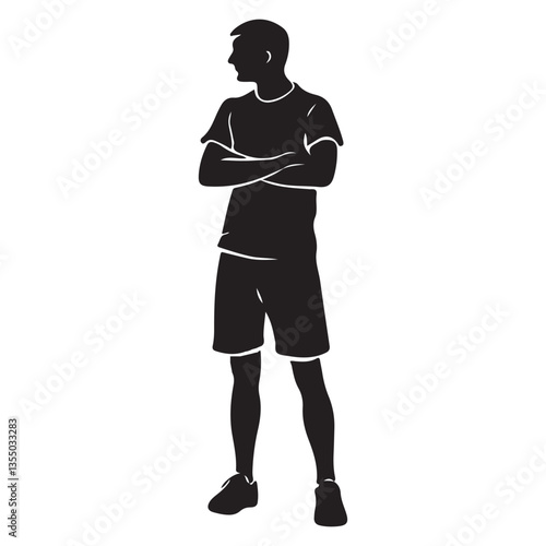 Dynamic Crossed-Arms Silhouette