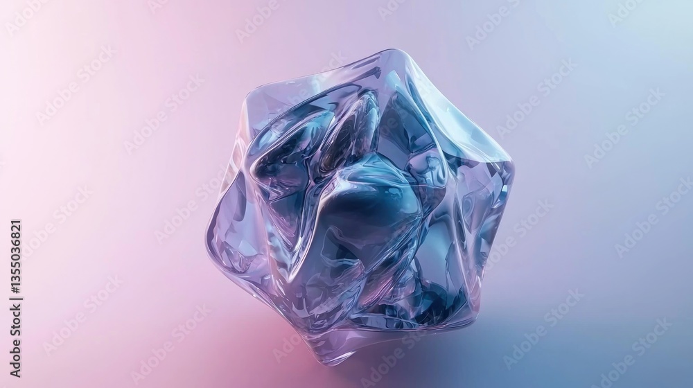 Abstract crystalline object, studio, vibrant lighting, concept background Abstract crystalline object, studio, vibrant lighting, concept background